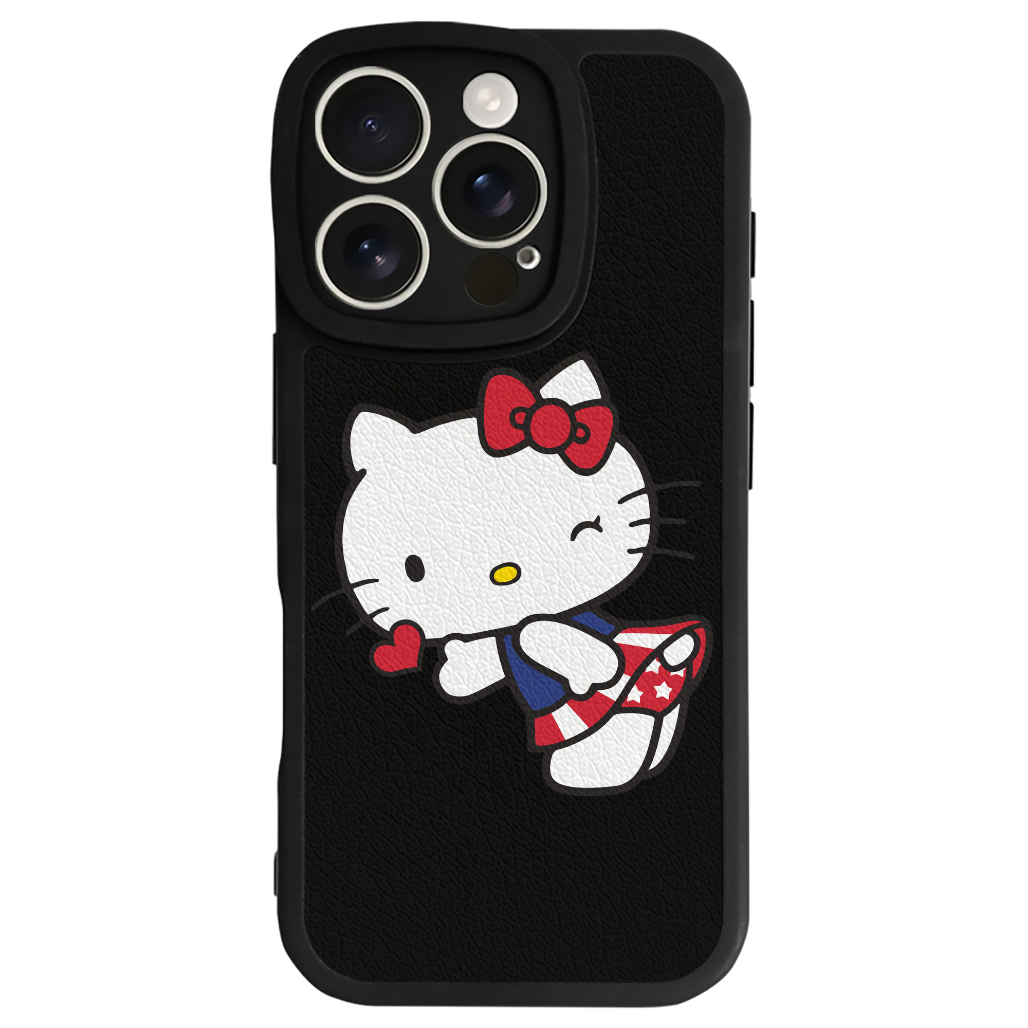 （画像用） Hello Kitty ハローキティ 【iPhone 16シリーズ対応】シリコンスマホケース（レザー調） 材質：シリコン